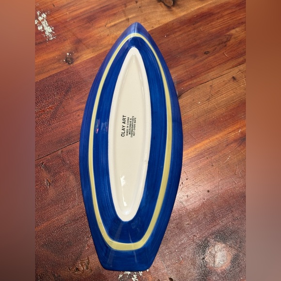 NIB Clay Art Surf's Up set of 4 different surfboard bowls each hand painted - Picture 11 of 14